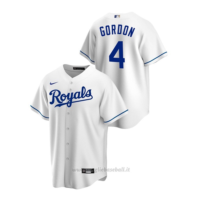 Maglia Baseball Uomo Kansas City Royals Alex Gordon Replica Primera Bianco
